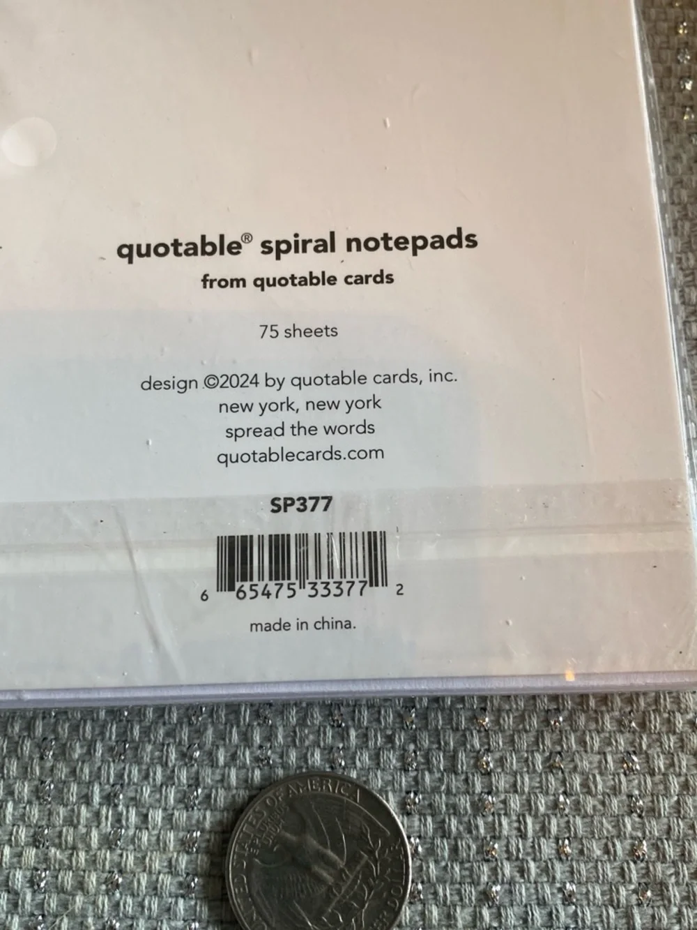 Black Spiral Notebook with Inspirational Quote - Marcia Wallace
